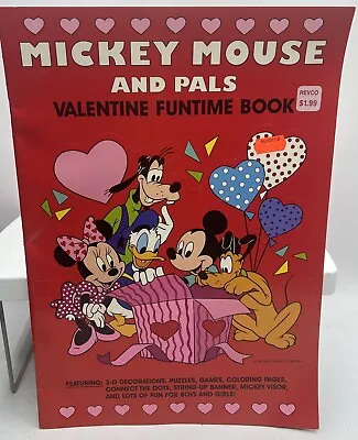 Mickey Mouse And Pals Valentine Funtime Book Vintage Disney Valentines New • $16.99