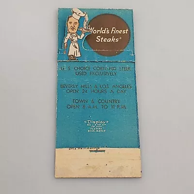 Vintage Matchbook Cover Display Ollie Hammond's Steak House LA Beverly Hills CA • $6.95