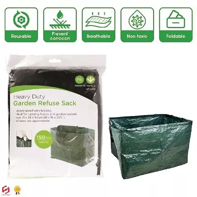 Garden Waste Bags 150L Refuse Heavy Duty Sacks Grass Leaves Rubbish Bag UK • £5.99