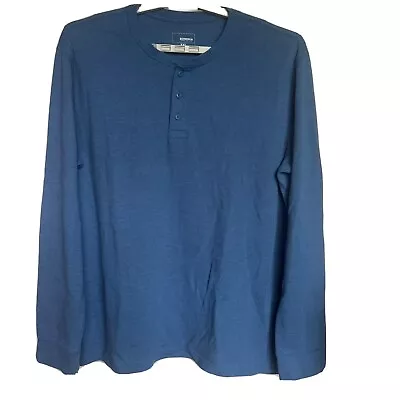 Sonoma Shirt Mens Blue Long Sleeve Ribbed Thermal Button V-Neck Pullover • $10.19