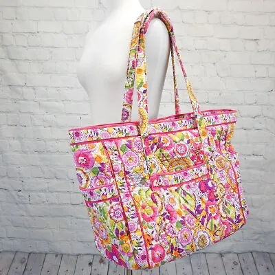 ❤️ VERA BRADLEY Clementine Get Carried Away / Going XL Tote Pink White Floral • $65.99