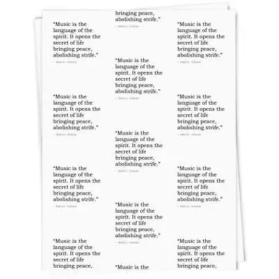 Music Kahlil Gibran Quote Gift Wrap / Wrapping Paper / Gift Tags (GI032848) • £3.99