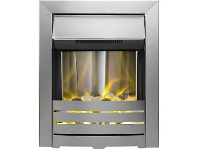 Adam Helios Electric Inset Fire Heater Brushed Steel • £76.95