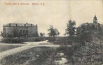 Mitchell South Dakota~Century Hall & University Buildings~1909 Postcard • $5