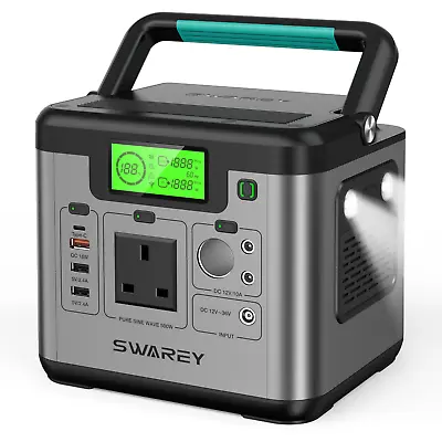 SWAREY Portable Power Station S500 518Wh 500W Power Generator Backup Emergency • £239.99