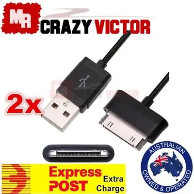 2x USB Charging Charger Cable For Samsung Galaxy Tab Tablet P1000 P7500 P7510 • $6.95