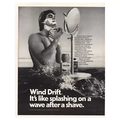 1972 Wind Drift After Shave: Splashing On A Wave Vintage Print Ad • £8.43