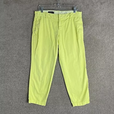 J.Crew Scout Pants Womens Size 8 Yellow Flat Front Cropped Leg Chinos Casual • $4.75