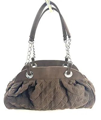 Vera Bradley Brown Quilted Small Satchel Shoulder Bag Purse Chain Straps • $22.98