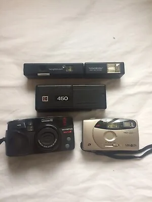 Job Lot Old Vintage Film Cameras Kodak Minolta Olympus Voigtlander • £19.99