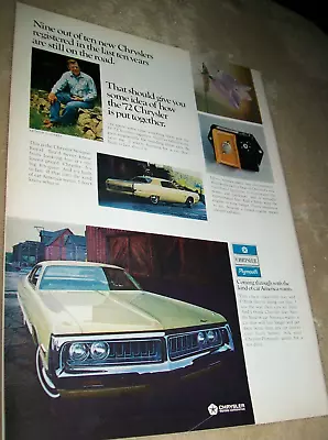 1972 72 Chrysler Newport Royal Mid-sized Magazine Car Ad - 9 Of 10 Still On Road • $5.95