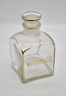 Vintage Witch Hazel Glass Bottle With Gold Lettering Good Antique Condition • $68