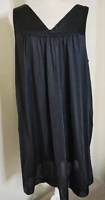 Vintage VANITY FAIR Nightgown Slip Black Womens Sz Large Nylon • $14.28