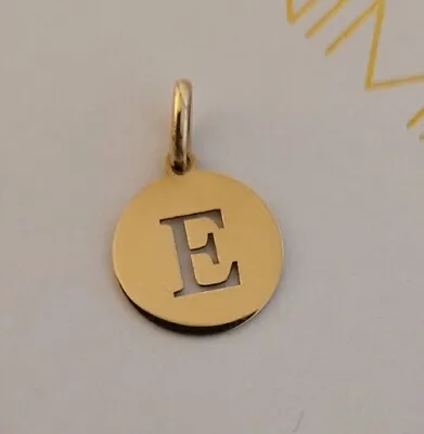 BNIB - Initial E Letter TONIMAY Solid 9ct GOLD Charm Pendant JUMP RING 0.55g • £54.50