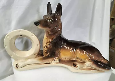 Vintage Ceramic Dog Figurine Large Alsatian German Shephard Jema Holland Dog AF • $188.50