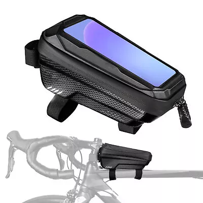  Bike Front Top Tube Bike Phone Bag MTB Waterproof Hard Shell Cycling Touch Bag • $29.61