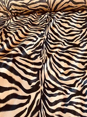 Faux Fur Upholstery Zebra Large Brown Velboa Fabric Per Yard 58  Wide  • $14.84
