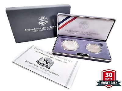 1991 U.S. Mint Mount Rushmore Anniversary Two (2) Coin Proof Set W/ Box & CoA • $40