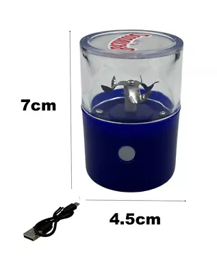 Blue USB Chargeable Electric Herb And Tobacco Grinder-Portable Crusher Machine • $19.95