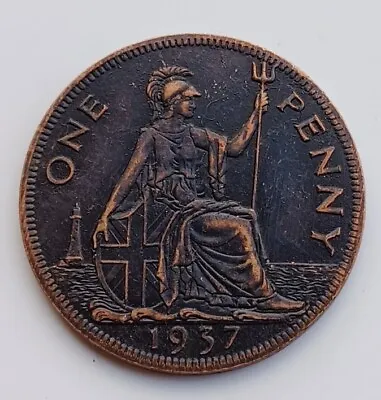 Edward VIII 1937 'Rare' Pattern Penny. Copper - Original Size. • £3.85