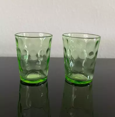 Vintage Uranium Glass Shot Glasses - Set Of 2 • $22
