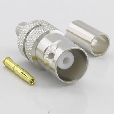 BNC Socket  Crimp For RG58 LMR195 50 Ohm Female Cable Socket 50ohm • £3.99