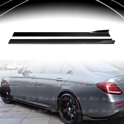 Side Skirts Rocker Panel Lip Splitter Gloss Black For Mercedes Benz W213 E-CLASS • $66.09