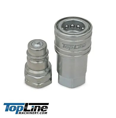 TL34 3/8  NPT Thread Hydraulic Quick Connect Coupler Set 3/8” Body Ag ISO 5675 • $18.95