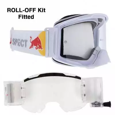 SPECT X Red Bull STRIVE Roll-Off MX Motocross Goggles - White W/Clear Lens • $195.69