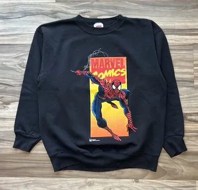 Vintage Spider-Man Crewneck Sweater Marvel 90s 1993 Pullover Large USA Made Rare • $164.99