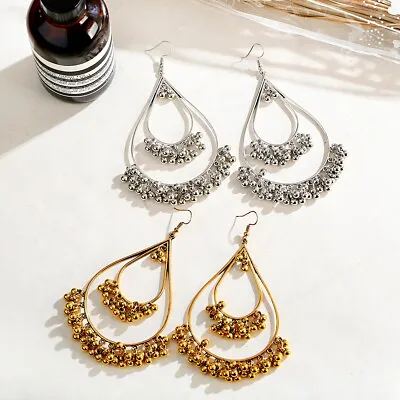 $4.39 • Buy Vintage Alloy Drop Shaped Earrings Indian Style Jewelry For Women Jhumka Earring