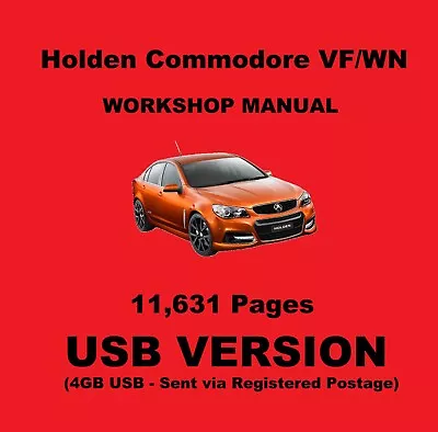 Holden Commodore VF/WN HSV Workshop Technician Service Repair Manual - USB • $25.95