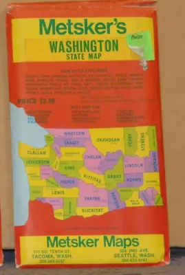 Late 1960's Metsker's Map Of Washington State • $7.99