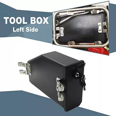 Left Side Tool Box For Universal Motorcycle Used Storage Box ABS Plastic Black • $51.29