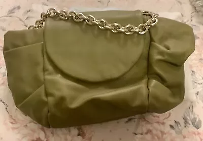 Zara Olive Genuine Leather  Shoulder/hand/clutchbag Gold Chain & Dustbag  Bn • £17.99