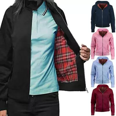 £22.95 • Buy Ladies Classic Vintage Scooter Harrington Bomber Jacket | Tartan Lined | Biker