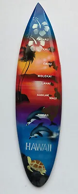 Mini Airbrushed Surfboard With Stand 8 X2.5 X0.25  Dolphin Hibiscus Island Map N • $9.99