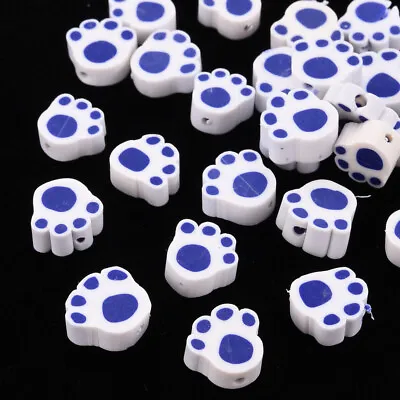 Paw Print Handmade Polymer Clay Beads Various Colours 510. • £2.37