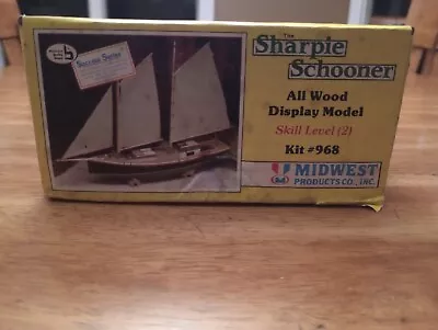 Vintage Midwest Products Wooden Model Boat Kit #968 The Sharpie Schooner • $31.99