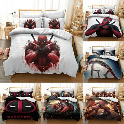 Marvel's Deadpool Duvet Cover Comforter Cover Pillowcases Bedding Set 3PCS Gift • $54.01