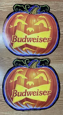 2 Vintage 1995 Budweiser Halloween Pumpkin Poster 15  X 16  Advertisement • $28.50