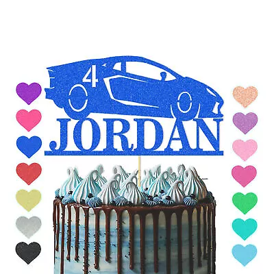 Racing Car Cake Topper Personalised Birthday Cake Decor Party Decor Kids Boy UK • £2.83