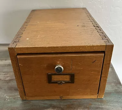 Vintage Wood Single Drawer Catalog File Cabinet • $49