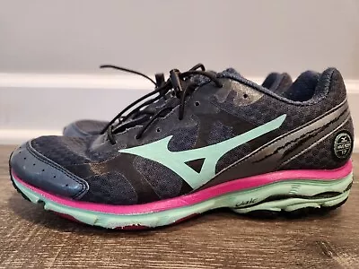 Mizuno Women's Wave Rider 17 Shoes 9.5 - Blue & Pink Running Gym Sneakers • $19.99