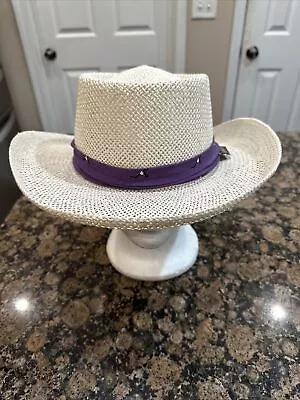 Vtg Chi Chi Rodriguez Straw Golf Hat White Steer Horns Gambler Collection NWT • $39.99