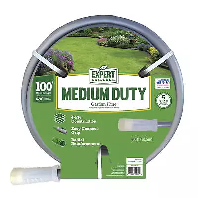 Expert Gardener 100 Foot Medium Duty Garden Hose Gray • $25.14