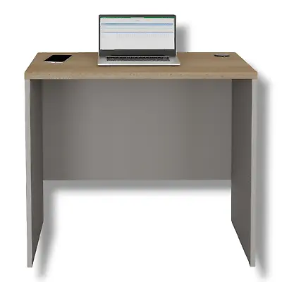Home Office Desk Wooden Workstation Computer Laptop Desk Open Top 80cm Oak Grey • £38.99