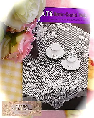 Vintage Filet Crochet Pattern ''Scottish Thistle  Teacloth. 36 Ins. Square • £3.69