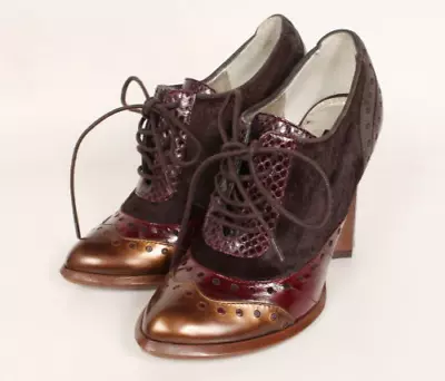 DOLCE&GABBANA Booties Oxford Lace-up EU 35.5 Brown Ladies Shoes Lita • $284