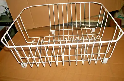 Vintage White Coated Wire Plate/Dish Drainer Drying Drain Rack For Kitchen Sink • $27.99
